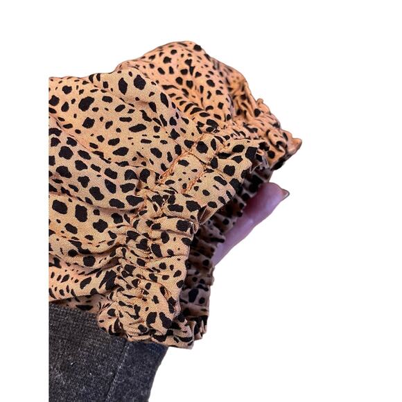 Old Navy XXL Tan and Black Small Print Maxi Long Sleeve Dress Round Neck NWT - Picture 4 of 4